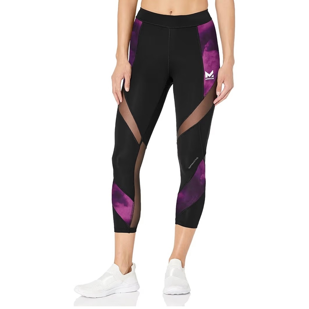 Mission Women's VaporActive Aerial Mid-Rise Crop Leggings, Size Medium, Yogaa - Picture 1 of 10